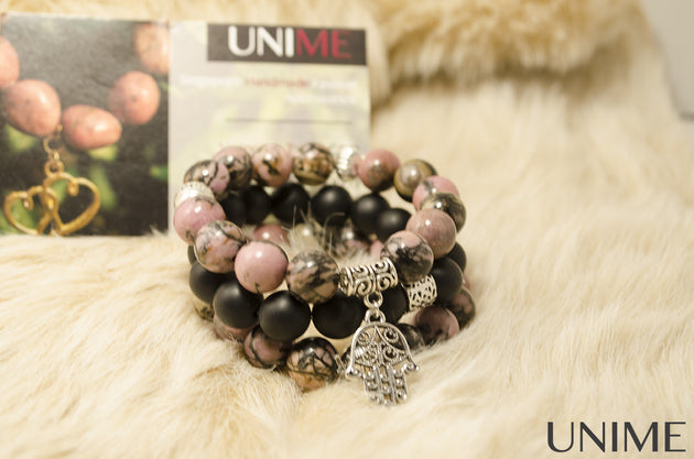 Tibetan Rhodonite bracelet - Unime Crystal Jewellery Shop - Semi-precious gemstone bracelets and necklaces - offer lucky charms