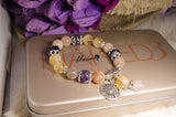 Sunstone,Amethyst and Citrine bracelet