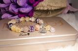 Sunstone,Amethyst and Citrine bracelet