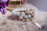 Bohomian Amazonite and Sunstone bracelet