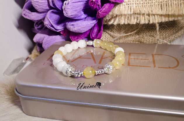 Moonstone and Gold Quartz bracelet