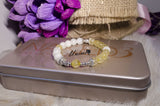 Moonstone and Gold Quartz bracelet