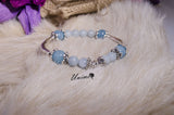 Pandora style Aquamarine and Blue Quartz bracelet