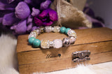 Turquoise,Rose Quartz,Citrine and Rhodonite bracelet