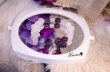 Amethyst,Rose Quartz and Rock Quartz bracelet