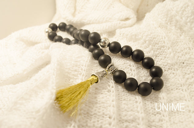 33 beads Black Matte Agate Tasbih