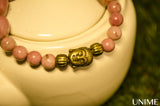 Buddha Peachy Rhodonite Bracelet - Unime Crystal Jewellery Shop - Semi-precious gemstone bracelets and necklaces - offer lucky charms