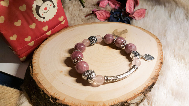 Tourmaline and Rose Quartz bracelet