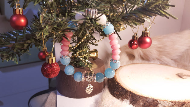 Blue Quartz and Rhodochrosite bracelet