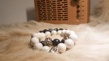 Couple White Howlite and Blue Sodalite bracelet