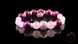 Suerte in 925 Sterling – Lucky Pink Eye Tiger and Rose Quartz Bracelet