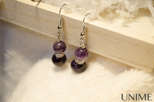 Amethyt Earrings - Unime Crystal Jewellery Shop - Semi-precious gemstone bracelets and necklaces - offer lucky charms